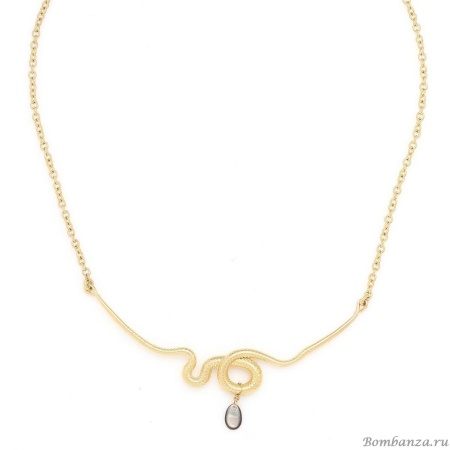 Колье Ori Tao, Venin, со змеей и перламутром, OT24.2-15-31782 золотистый