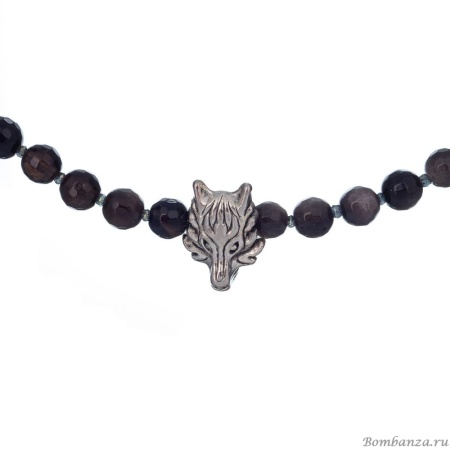 Колье Lanzerotti, Draghi, перламутр, обсидиан, кристаллы, дракон, LZ-23.12-394 серый