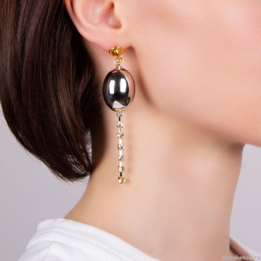 Серьги Moon Paris, Ringo, зеркальные, с кристаллами, MR-21.04-014 серебристый Серьги Moon Paris, Ringo, зеркальные, с кристаллами, MR-21.04-014 серебристый