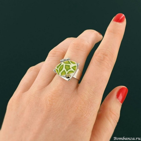 Кольцо TARATATA, Sushi, разъемное, со смолой и бусинами, TT-T25-06410-107 зеленый