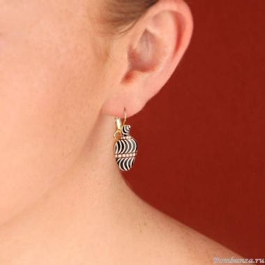 Серьги TARATATA, Antique, с цветной смолой и рисунками, TT-H25-07756-202 черный