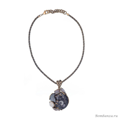 Колье Alcozer&J, аммонит, пирит, друзит, AL-C168BY22 золотистый