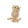 Брошь Moon Paris, Nord, филин, с кристаллами, MoS-22.03-006 золотистый Брошь Moon Paris, Nord, филин, с кристаллами, MoS-22.03-006 золотистый