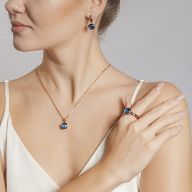 Кольцо Qudo, Firenze capri 16.5 мм 612003 BL/RG Кольцо Qudo, Firenze capri 16.5 мм 612003 BL/RG