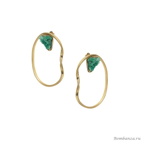 Серьги Katerina Vassou, Alstroemeria, с агатом, KV24.1-308953GGREEN зеленый