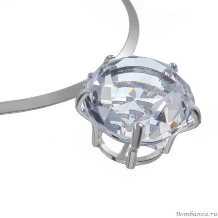 Колье Moon Paris, с кристаллом, Mo-Y25.06-021.13 серебристый Колье Moon Paris, с кристаллом, Mo-Y25.06-021.13 серебристый