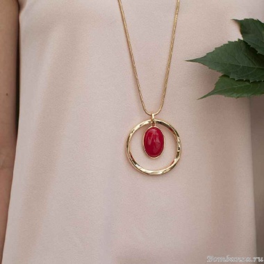 Колье Fiore Luna, RED QUARTZ