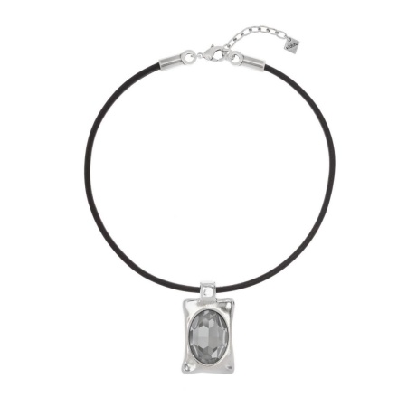Колье VIDDA, Cibeles, кожаное, с кристаллом Swarovski, VD25.2-02015 серый