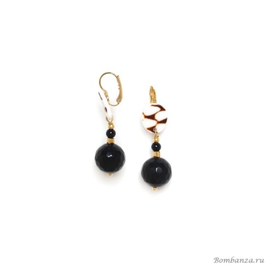 Серьги Nature Bijoux, Bagheera, с агатом и раковиной, NB24.1-12-79195 черный Серьги Nature Bijoux, Bagheera, с агатом и раковиной, NB24.1-12-79195 черный