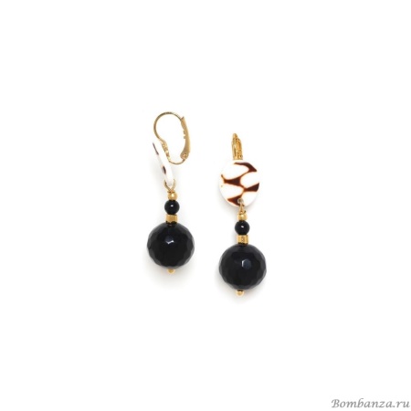 Серьги Nature Bijoux, Bagheera, с агатом и раковиной, NB24.1-12-79195 черный Серьги Nature Bijoux, Bagheera, с агатом и раковиной, NB24.1-12-79195 черный