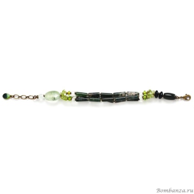 Браслет Nature Bijoux, Canopy, перидот, яшма, кварц, бусины, рог, NB22.2-13-42405 зеленый