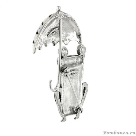 Брошь Taratata, claquette лягушка с зонтом