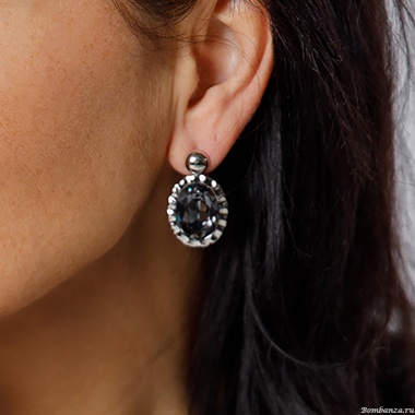 Серьги Qudo, TIVOLA UNICA big (S/P) Silver night 2,65cm, 332114 Серьги Qudo, TIVOLA UNICA big (S/P) Silver night 2,65cm, 332114
