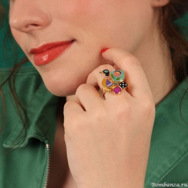 Кольцо TARATATA, Jeu De L`oie, разъемное, с цветной смолой, TT-H24-01403-20M золотистый