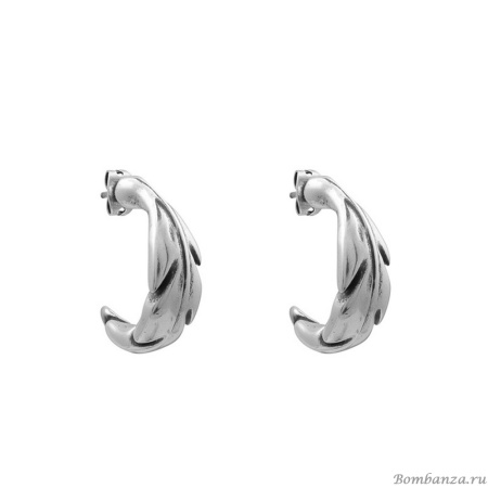 Серьги Ciclon, Salvaje, полукольца, металл, CN-232603 серебристый