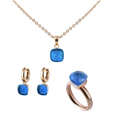 Кольцо Qudo, Firenze sapphire 18.5 мм 611726 BL/RG Кольцо Qudo, Firenze sapphire 18.5 мм 611726 BL/RG