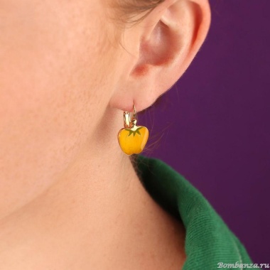 Серьги TARATATA, Paprika, асимметричные, смола, микрошарики, TT-H25-12796-20Y желтый