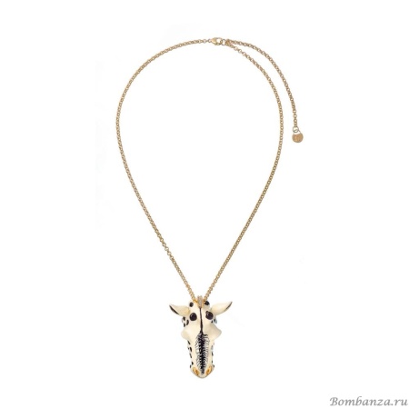 Колье Polina Firenze, жираф с эмалью и кристаллами, PF25.2-PE2962 бежевый