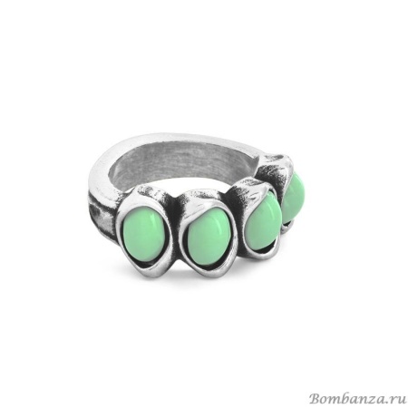 Кольцо Ciclon, Eka, металл, муранское стекло, CN-201503 16,5, зеленый