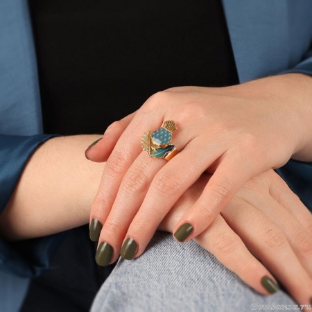 Кольцо TARATATA, Chardon bleu, разъемное, с цветной смолой, TT-H24-09411-204 синий