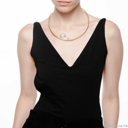 Колье Katerina Vassou, Lulit, гривна, с жемчугом, KV23.2-308328 золотистый