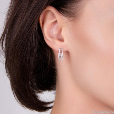 Серьги Moon Paris, Ikita, в форме скрепки, с кристаллами, MIK-22.03-022 серебристый Серьги Moon Paris, Ikita, в форме скрепки, с кристаллами, MIK-22.03-022 серебристый