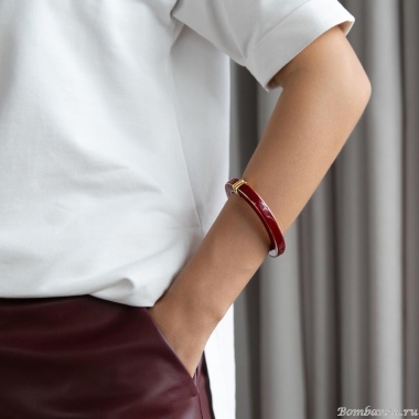 Браслет Francesca Bianchi, кафф, с эмалью, FB25.2-BF6 красный, 7см