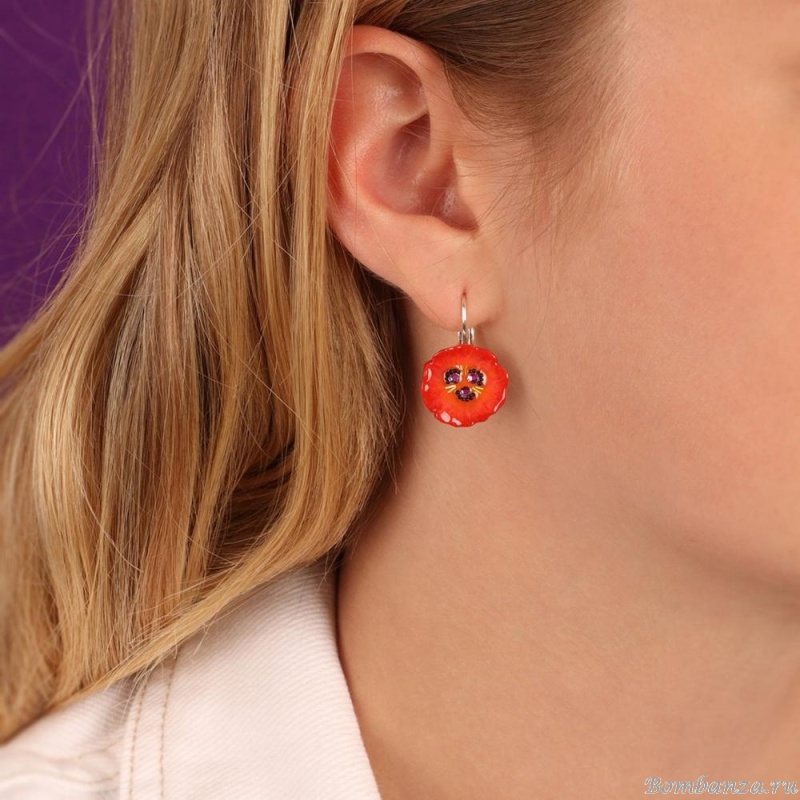 Серьги TARATATA, Bloom, смола, стразы, блестки, микрошарики, TT-W23-11794-100 оранжевый Серьги TARATATA, Bloom, смола, стразы, блестки, микрошарики, TT-W23-11794-100 оранжевый