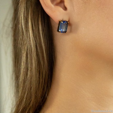 Серьги Thot Gioielli, с рейнстоуном, TG25.1-OR14X10 синий