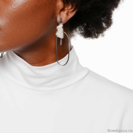 Серьги Katerina Vassou, Cordelia, с жемчугом, KV23.2-308432 серебристый