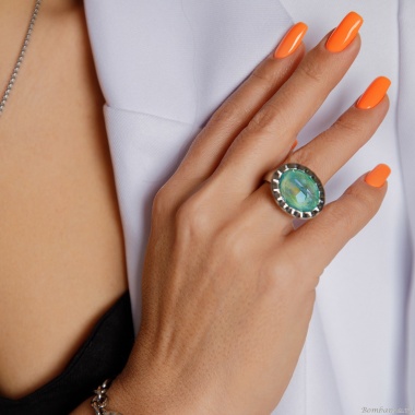 Кольцо Qudo, TIVOLA UNICA Big S Silky Sage Delite 54, 688204 Кольцо Qudo, TIVOLA UNICA Big S Silky Sage Delite 54, 688204