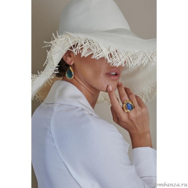 Кольцо Thot Gioielli, разъемное, с рейнстоуном, TG25.1-AN18V синий