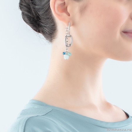 Серьги Coeur de Lion, Blue-Silver, 4521/21-0717. Германия
