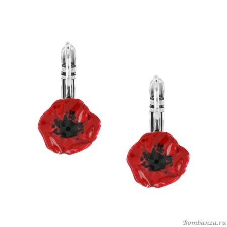 Серьги TARATATA, Joli coquelicot, с цветной смолой и кристаллами, TT-T23-06727-103 красный
