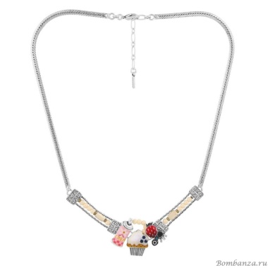 Колье TARATATA, Chapardeuse, с цветной смолой, бусинами и нитью, TT-H24-07117-10M серебристый Колье TARATATA, Chapardeuse, с цветной смолой, бусинами и нитью, TT-H24-07117-10M серебристый