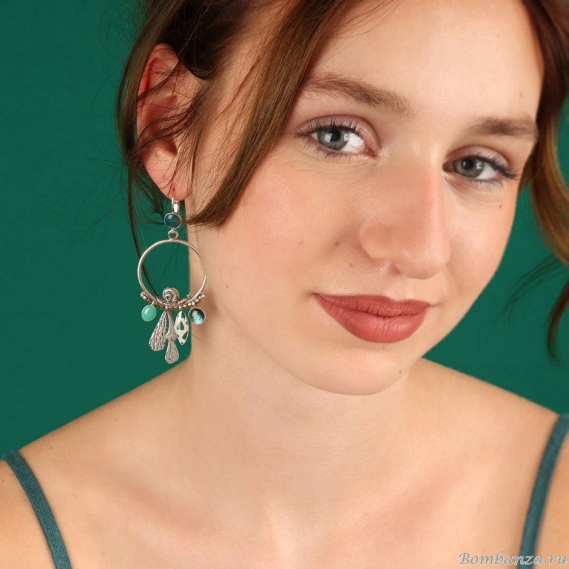 Серьги TARATATA, Green, со смолой, бусинами и порошком слюды, TT-E24-09779-104 зеленый Серьги TARATATA, Green, со смолой, бусинами и порошком слюды, TT-E24-09779-104 зеленый