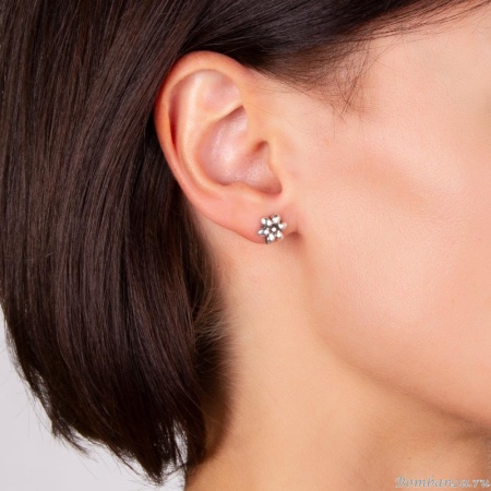 Пуссеты Ciclon, Flower, в форме цветка, металл, CN-221608-00 серебристый