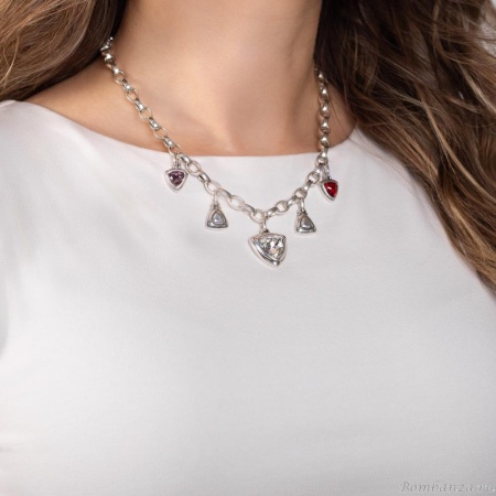 Колье Ciclon, Fortuna, с кристаллами, CN-251807 серый