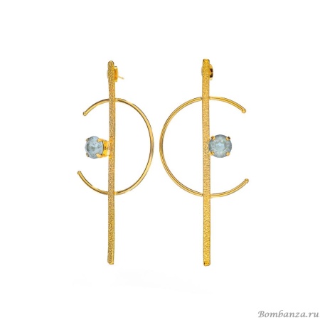 Серьги Catherine Bijoux, Half moon, с кристаллом, CB25.1-5357FG мятный