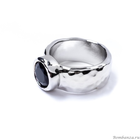 Кольцо Moon Paris, Ringo, с кристаллом, MR-22.03-002 черный, 16,5