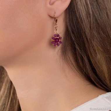 Серьги Lanzerotti, Alhambra, с рубиновыми бусинами, LZ-25.04-131 розовый Серьги Lanzerotti, Alhambra, с рубиновыми бусинами, LZ-25.04-131 розовый