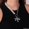 Колье Tucco, Liberty, с подвеской-стрекозой, TC-TMC117 серебристый