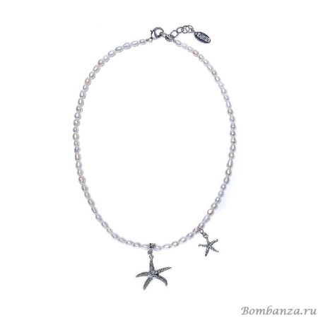 Колье Lanzerotti, Nettuno, с жемчугом и морскими звездами, LZ-20.06-154 (белый) 