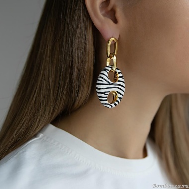 Серьги Francesca Bianchi, с эмалью, FB25.2-BSOR21 золотистый