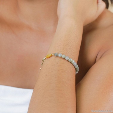 Браслет Nature Bijoux, Eclipse, с лабрадоритом и перламутром, NB25.2-13-44230 серый