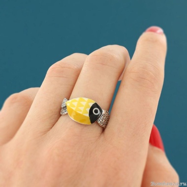 Кольцо TARATATA, Ocean, разъемное, с цветной смолой, TT-W24-02405-10Y желтый