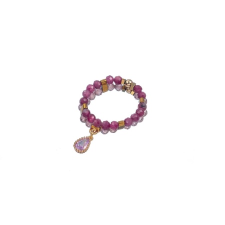 Кольцо Lanzerotti, Alhambra, стрейч, с цирконом, фианитом, турмалином, LZ-25.04-122 розовый