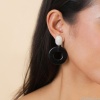 Серьги Nature Bijoux, Volcan, с перламутром и подвеской из рога, NB25.2-12-90342 черный
