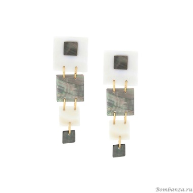 Клипсы Nature Bijoux, Capablanca, с перламутром, NB24.2-11-79780 серый