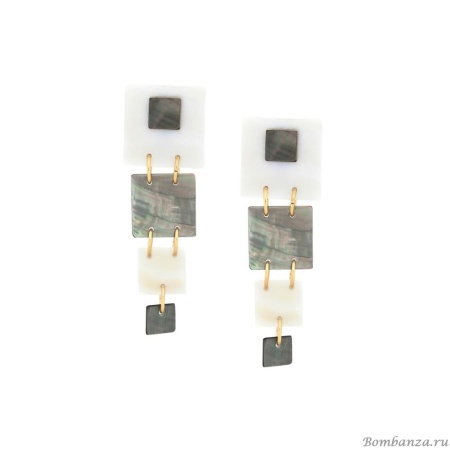 Клипсы Nature Bijoux, Capablanca, с перламутром, NB24.2-11-79780 серый